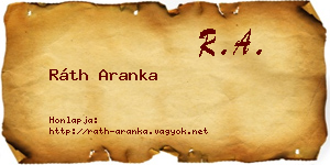 Ráth Aranka névjegykártya