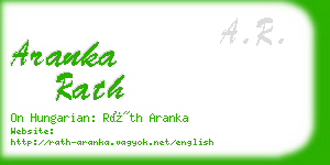 aranka rath business card
